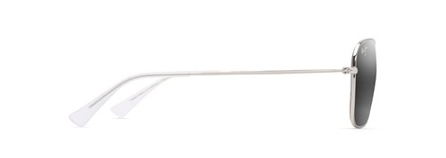 Maui Jim Naauao Aviator Sunglasses, Shiny Silver W/Crystal/Neutral Grey Polarized, Large