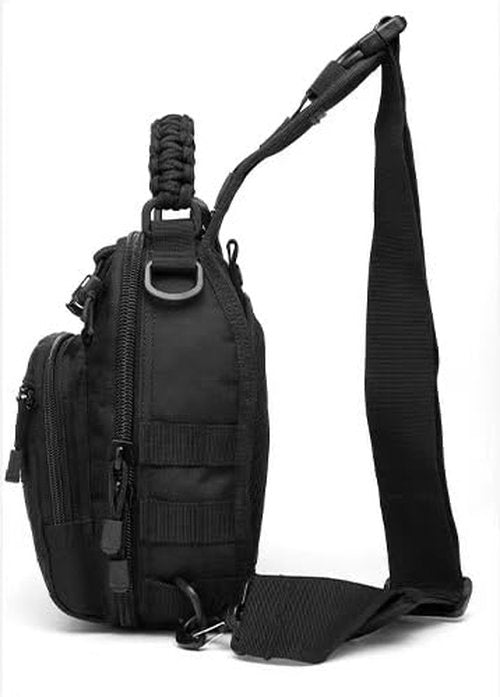 Vincent King Tactical Sling Bag, Tactical Bags for Men, Tool Backpack,Tactical Shoulder Bag,Chest Bag,EDC Pouch with US Patch(black)