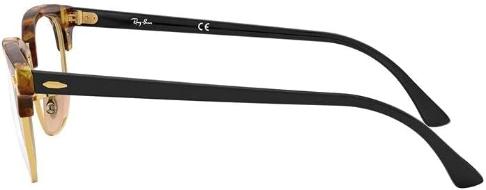 Ray-Ban RX5154 Clubmaster Eyeglasses 100% Authentic (49 mm, Havana with Gold Frame)