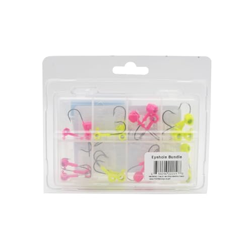 Crappie Magnet Eye Hole Bundle, Includes 12 Hammerhead Scent Holder Jig Heads, 12 Round Scent Holder Jig Head, and 1 Jar Crappie Magnet Slab Bites