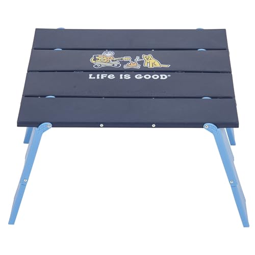 Life is Good Family Portable Outdoor Folding Table with Adjustable Height and Carry Bag for Beach, Camping, 30lb Weight Capacity, 22" x 20" x 16"