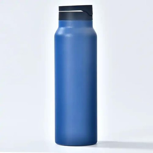 EZYME Magnetic Phone Holder Water Bottle - Stainless Steel Hot & Cold Insultaed Water Bottle w/Tripod Phone Holder (Blue)