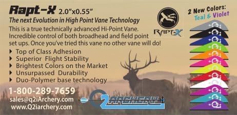 Q2i Fusion X-II Target Archery Vanes - Ultra-Lightweight with Tri-Fusion Adhesion Technology, Premium Arrow Fletching, and Low Profile Design for Archers