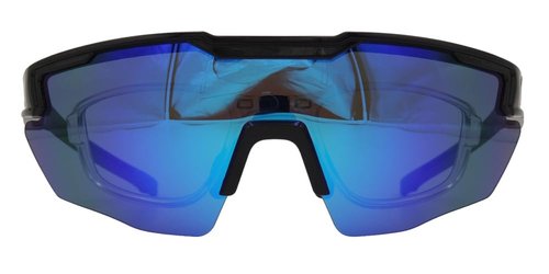 RAWIN Baseball Sunglasses | Sports Glasses for Men & Women | Unisex Eyewear (Shiny Black Frame/PC Blue REVO Lens)