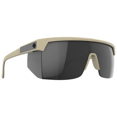 Spy Optic Men's Super Flynn Rectangular Sunglasses, Matte Sand Happy Grey Green Black Mirror, One Size