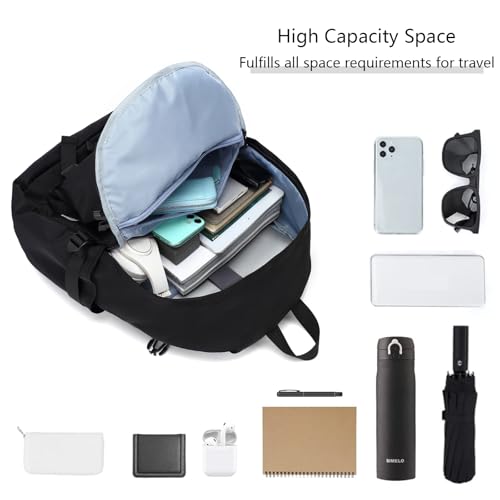 MICHTUNE 22L Backpack Casual Daypack Backpacks for Men and Women Water Resistant Travel Backpack (Black)