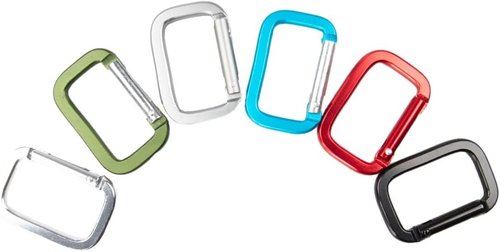 Craft County Aluminum Rectangle Carabiners (Olive Drab, 5 Pack)