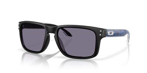 Oakley Men's OO9244 Holbrook Low Bridge Fit Rectangular Sunglasses, Matte Black/Prizm Grey, 56 mm