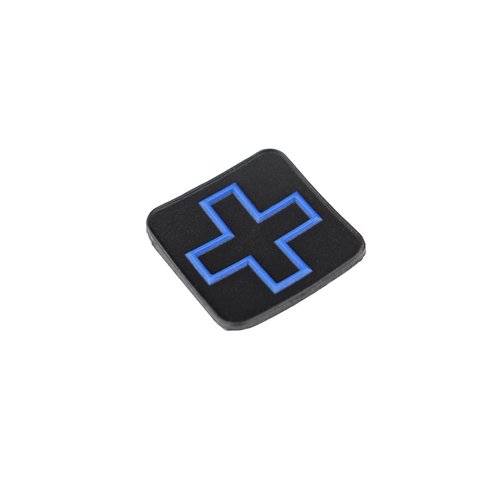 Eleven 10 PVC Medic Cross Patch | 1" x 1" Hook Backing (Black/Blue)