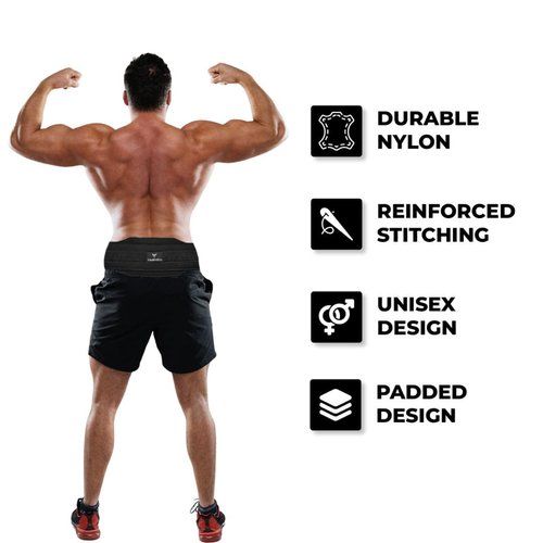 YAGHZU Dip Belt with Chain – Weighted Pull Up Belt, Dip Weight Belt, Weightlifting Belt for Pullups, Squats, and Dips, Belt Squat Attachment Ideal Weight Belt for Pullups, Weightlifting, and Gym Workouts (Black)