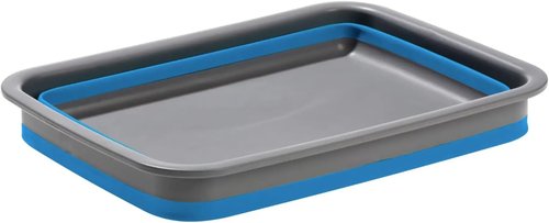 Collapsible Silicone Washing Container for Camping and Backpacking - Camping Dishware Gear Essentials in Blue (Made by Caddis Sports)