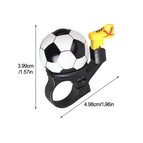 Bike Bell, 2pcs Clear Sound Bicycle Horns Fun Bicycle Bell Mountain Bike Bells Football Design Bell for Boys Girls Bicycle Handlebars(Color:Yellow + White)