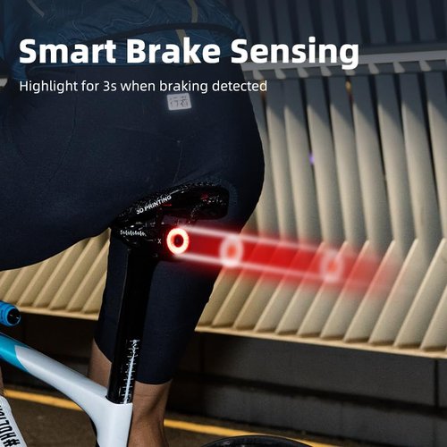 XOSS XR PRO Smart Bike Tail Light, IPX6 Waterproof Same Functional Brake Sensing Rear Lights, USB-C Rechargeable Auto ON/Off Bike Brake Light