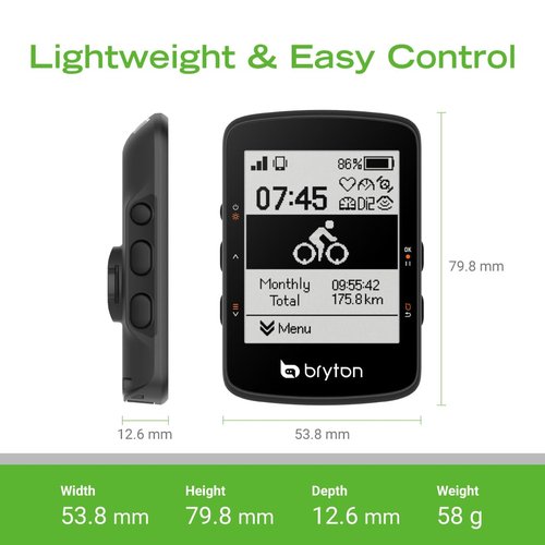 Bryton Rider 460 Sensor Bundle 2.6 Inch LCD GPS Bike Computer Innovative Navigation Assistance, Compatible with E-Bike and Bike Radar, 32hrs Long Battery Life, Bluetooth ANT Waterproof