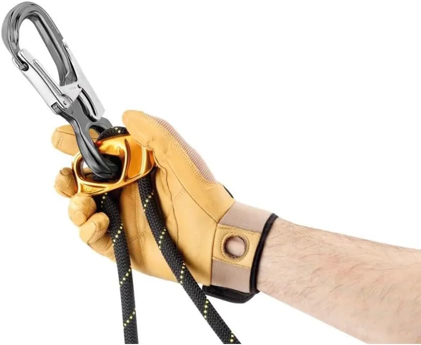 PETZL, EASHOOK Open Carabiner (Gray), Gray/Yellow, Automatic