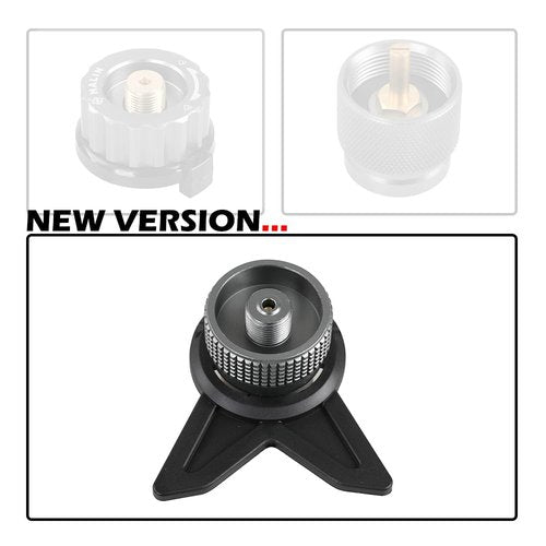 YERGOFE Camping Stove Adapter with Stand - 2 Pcs - Portable Camping Grill Gas Stove Adapter Input Butane Canister, Output Lindal Valve