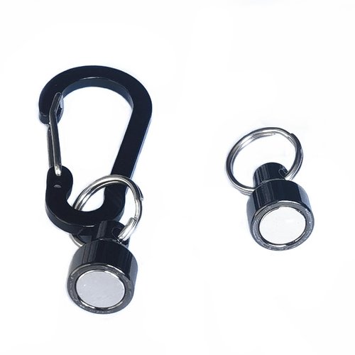 Inf-way 3pcs Super Strong Magnet Split Rings Keychain Hook Hangers Magnetic Net Release Holder/Refrigerator Magnets (Stainless Steel-Max Load 10lbs)