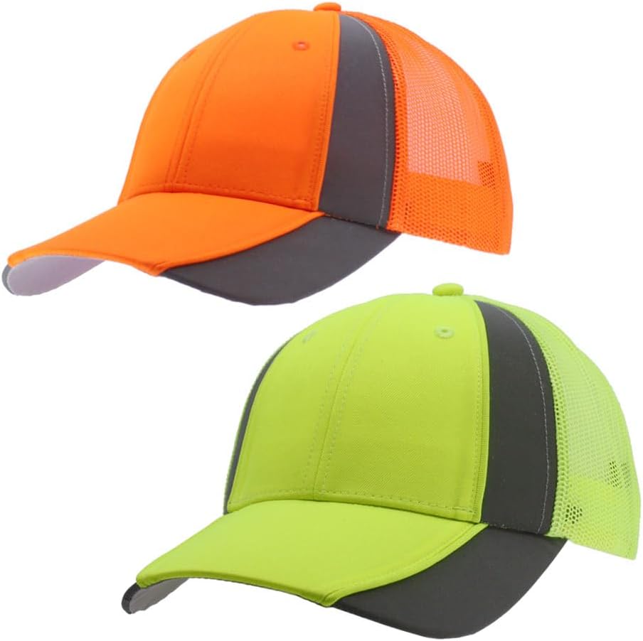 The Vintage Year Reflective High Visibility Piping Neon Polyester Twill Low Profile Structured Baseball Cap