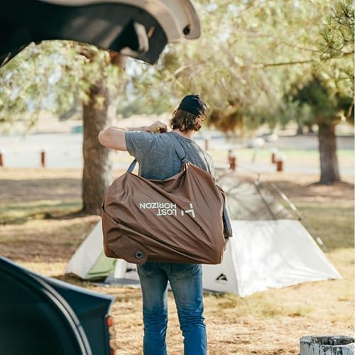 LOSTHORIZON Air & Foam Camping Mattress, Self-Inflating Sleeping Pad, 4.5" Thick, with Air Pump, Full