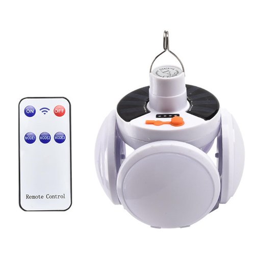 ZHIZHOUNEY Solar Camping Light Portable Tent Lamp Folding LED Football Bulbs USB Rechargeable Camping Light with Hanging Hook
