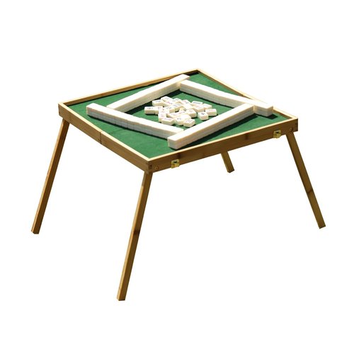 VPH Ivory Chinese Mahjong Set 144 Sheets Includes Folding Table Camping Essentials