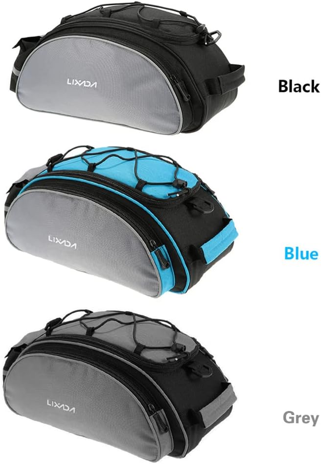Lixada Bicycle Back Pannier Bag Bicycle Back Seat Bag Saddle Bag Shoulder Bag for Mountain Bike Cycling Outdoor