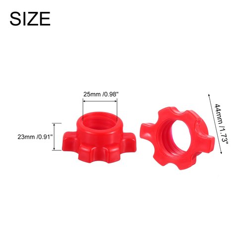 uxcell Dumbbell Bar Nut Barbell Screw, 2.5cm Spin-Lock Collars Screw Hex Fixing Nuts for Weight Training Fitness Exercise, 4Pcs