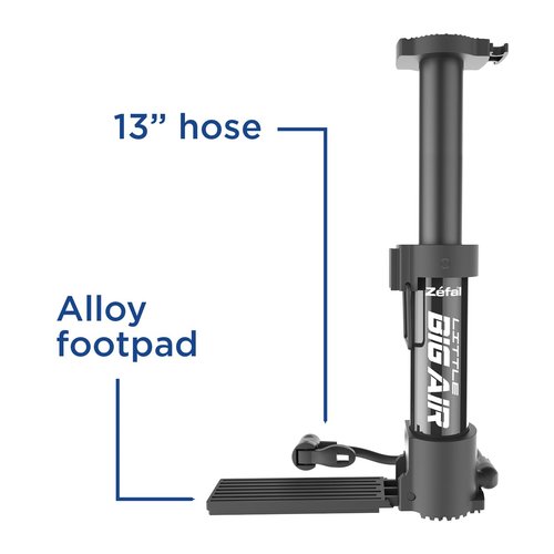 Zefal Little Big Air Universal Foot Floor Pump – Portable, 80 PSI Bike Tire & Ball Pump – Compact, Lightweight, Fits Schrader & Presta Valves, 1.15 lb