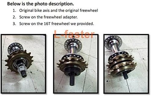 L-faster DIY Bike Spare Freewheel Adapter Tricycle No Teeth Flywheel Connector The Part Between Two Freewheel Thread