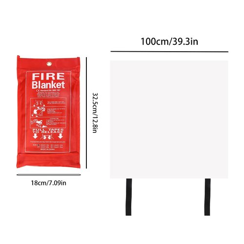 RKZCT Fire Blankets Emergency for Home - 4 Pack 40"x40" Fire Blanket for Home and Kitchen, Fire Retardant Blankets, Fiberglass Fireproof Blanket for Camping