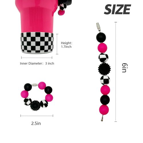 WAFOIRO Silicone Boot Tumbler Handle Decor Tumbler Cup Cover Water Bottle Accessories for 30oz&40oz Stanley Protective Bottom Sleeve(Hot Pink)