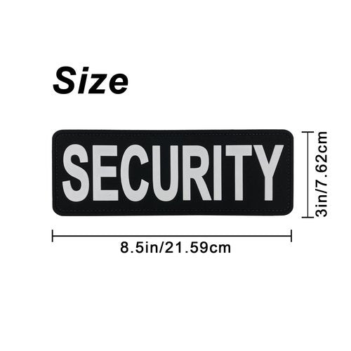 uuKen Large Security Patch PVC Patch 8.5x3 inches with Hook Fastener Back for Vest Clothing (All Black and White,Large 8.5"×3")
