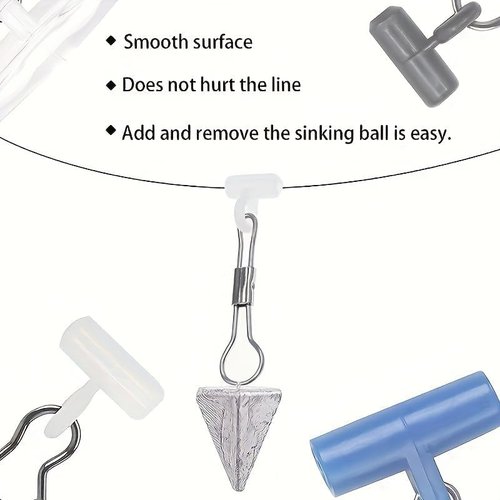 YOTO Sinker Slide for Fishing - 30/60pcs Fishing Weight Slides and Line Connectors