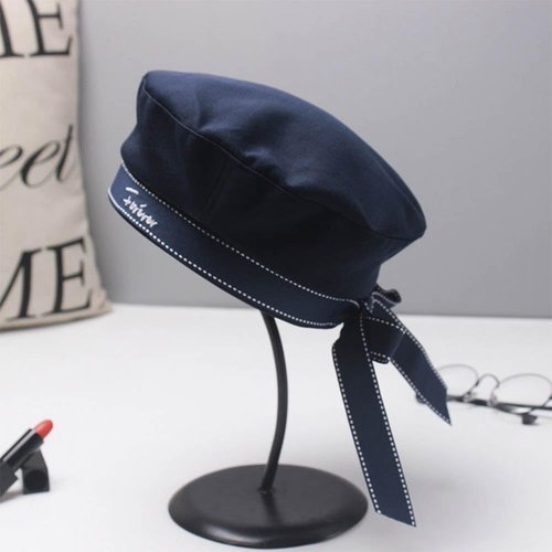 Besforta Navy Sailor Hat Stylish Navy Beret Cap with Bow-Knot Lolita JK Uniform Costume Accessory