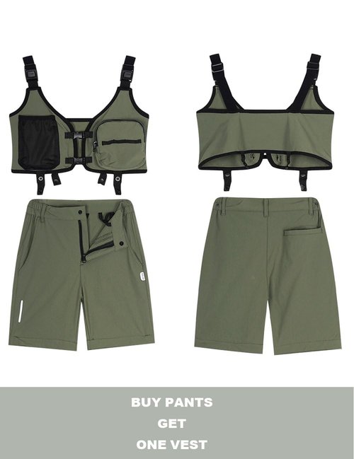 Doruro Boy's Hiking Pants Kids Cargo Pants Outdoor Waterproof Quick Dry Trousers Camping Zip Off Outerwear Green 7-8