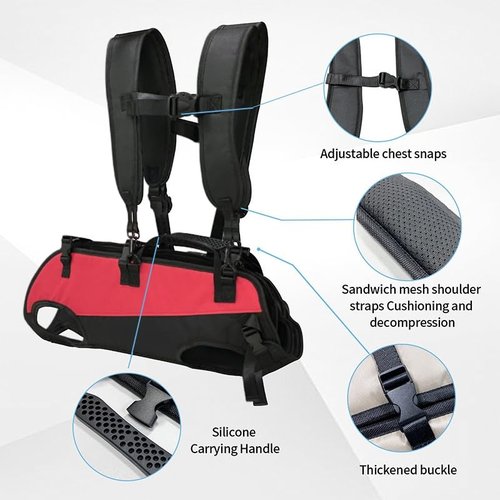 Dog Backpack Carrier for Medium/Small Dogs Dog Carrying Backpack Emergency Backpack Old, Disabled, Joint Injuries, Arthritis, Senior Dogs Up and Down Stairs, Cars Dog Hiking Backpack (M)