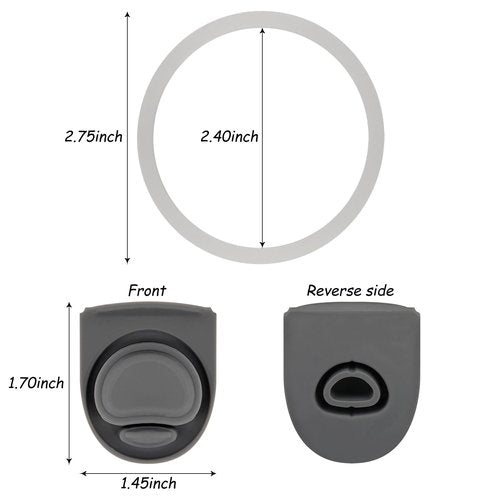 Lelucermaire Replacement Stopper and Bottle Seal Ring Compatible with Owala FreeSip 19/24/32/40oz Water Bottle Top Lid Seal Silicone Stopper Gasket Accessories (1Pcs White O Ring & 1Pcs Grey Stopper