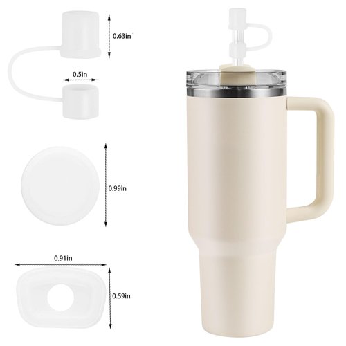 MOLOSLEEVE Straw Toppers - Silicone Dust-Proof Caps for Stanley Cup Accessories 40oz, 30oz, 20oz (Clear)