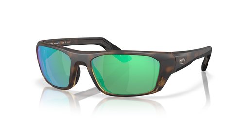 Costa Del Mar Whitetip Pro Sunglasses, Matte Tortoise/Green Mirrored Polarized 580G, 57 mm