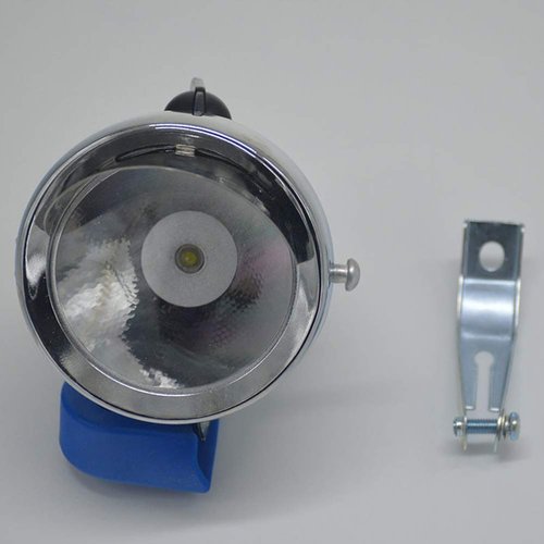 SYCOOVEN Bicycle LED Headlight, Retro Fog Front Light, Metal Shell, Silver, Bike LED Front Head Light Lamp, Night Riding, Universal Cycling, AAA Battery