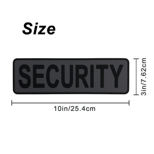 uuKen Security Patch PVC Gray Background 10"×3" for Vests Jackets Clothing Bags Backpacks with Hook Fastener Back(Gray Background,XL 10"×3")
