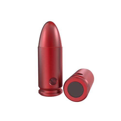 CTPAUITF Training Snap Caps Dummy Rounds, Durable CNC-Machined Aluminum Alloy Safe for Handling Drills & Dry Fire Practice, Ideal for Shooting Skill Training. (9mm-red(6 Rounds))