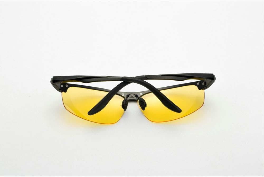 mincl/Polarized Sports Sunglasses for Running Cycling Fishing Night-vision Frame -yhl (black-yellow, black-yellow)