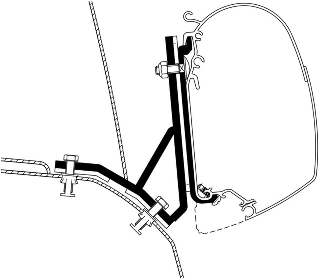 Thule Promaster Adapter (for Use with Direct Mount Awnings), Black/Silver