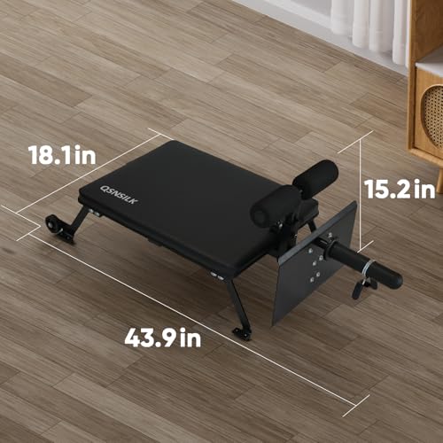 QSN SILK LU Nordic Curl Machine, Hamstring Curl Bench, Compact Glute Bench with wheels, Home Gym Equipment for Leg Workouts