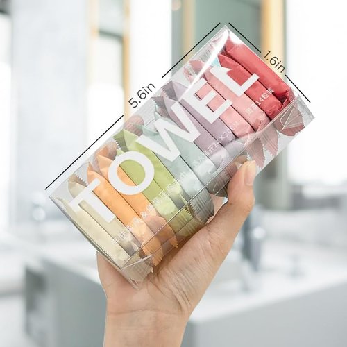 Disposable Face Towels & Compressed Washcloths for Travel - Fast Drying Lightweight Camping Towels, Magic Towel Minis for Your Purse, One Size Beauty Makeup Remover Wipes Individually Wrapped, 14 PCS