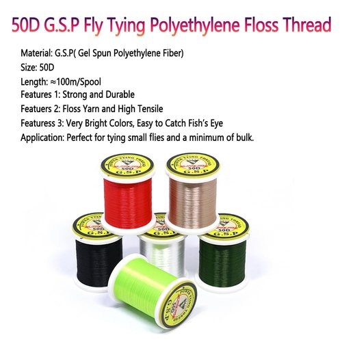 Fly Tying Thread 6 Colors 50D GSP High Tensile 12/0 Tying Thread Fly Tying Materials