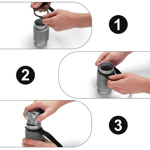 Portable Urinal for Men Women, Spill Proof Travel Emergency Urinal Bottle, Leak-Proof Collapsible Urinals, Personal Car Pee Bottle for Camping, Road Trips, Drivers, Seniors, Kids (Black Grey Handle)