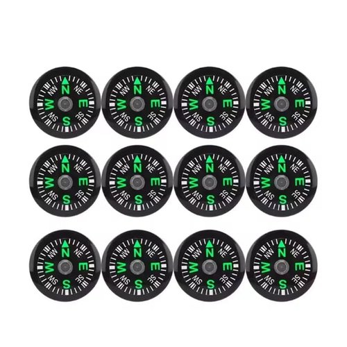 JEVLON 50 Pieces Mini Compass Small Button for Kids 20mm Bulk Hiking Liquid Filled Survival Set Camping Boating Touring Backpacking Outdoor Activities