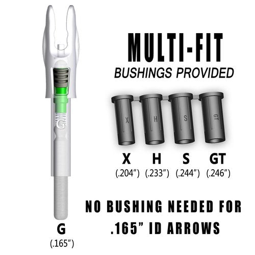 CosiComu 6PCS G Lighted Nocks for Arrows with .165 .204 .233 .244 .246 Inside Diameter with X, H, S, GT Bushings LED Light up Knocks (Green)